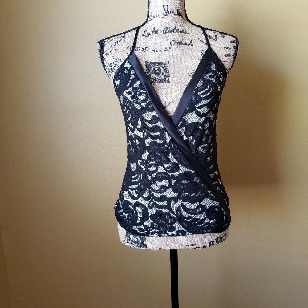 Express deep v-neck racerback top